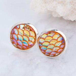 2 for $12 Mermaid scale stud earrings